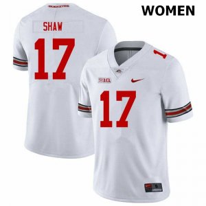 Women's Ohio State Buckeyes #17 Bryson Shaw White Nike NCAA College Football Jersey Super Deals XVT2544CU